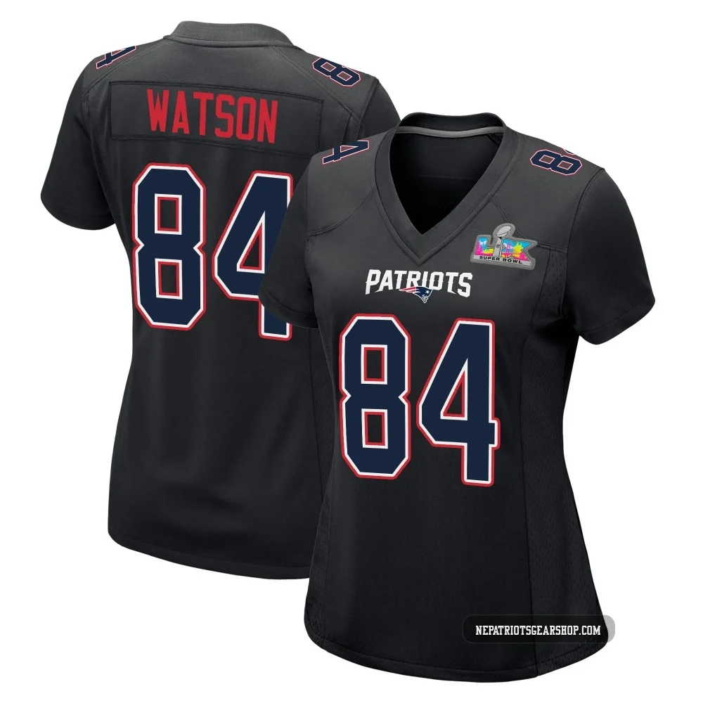 Benjamin Watson ＃84 New England Patriots Game Carbon Fashion Super Bowl LX Patch Jersey - Women's Black