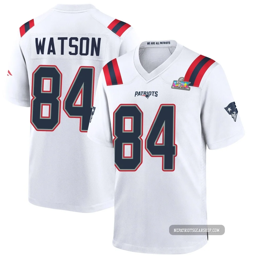Benjamin Watson ＃84 New England Patriots Game Super Bowl LX Patch Jersey - Men's White