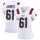 Brenden Jaimes ＃61 New England Patriots Game Jersey - Women's White