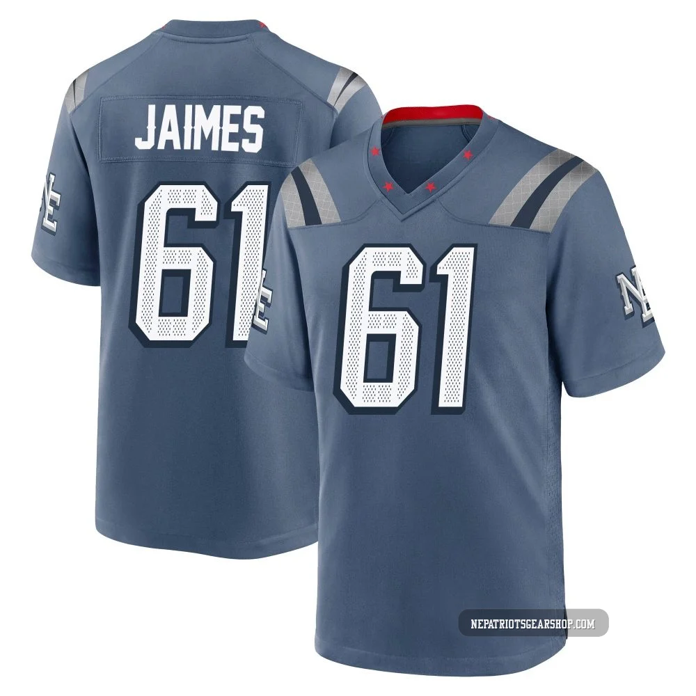 Brenden Jaimes ＃61 New England Patriots Game Storm 2025 Rivalries Collection Jersey - Men's Blue