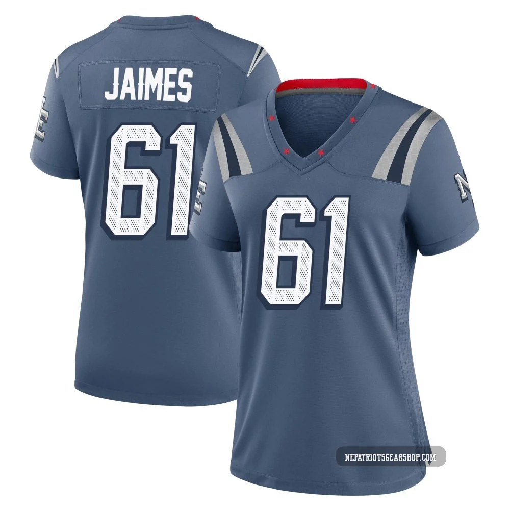 Brenden Jaimes ＃61 New England Patriots Game Storm 2025 Rivalries Collection Jersey - Women's Blue