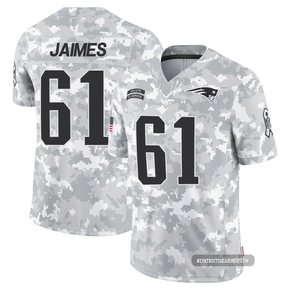 Brenden Jaimes ＃61 New England Patriots Limited 2024 Salute to Service Jersey - Youth Arctic Camo