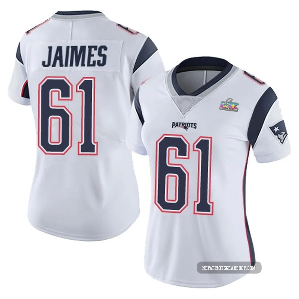 Brenden Jaimes ＃61 New England Patriots Limited Vapor Untouchable Super Bowl LX Patch Jersey - Women's White