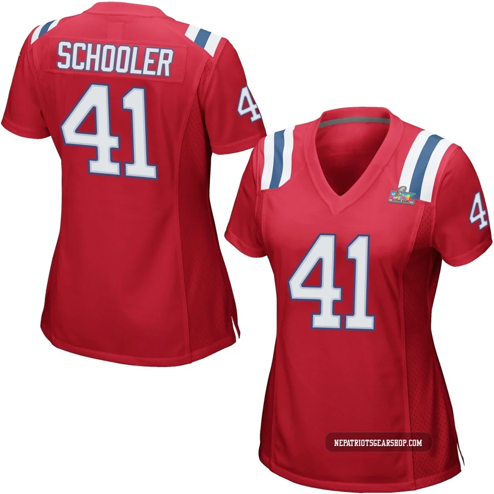 Brenden Schooler ＃41 New England Patriots Game Alternate Super Bowl LX Patch Jersey - Women's Red