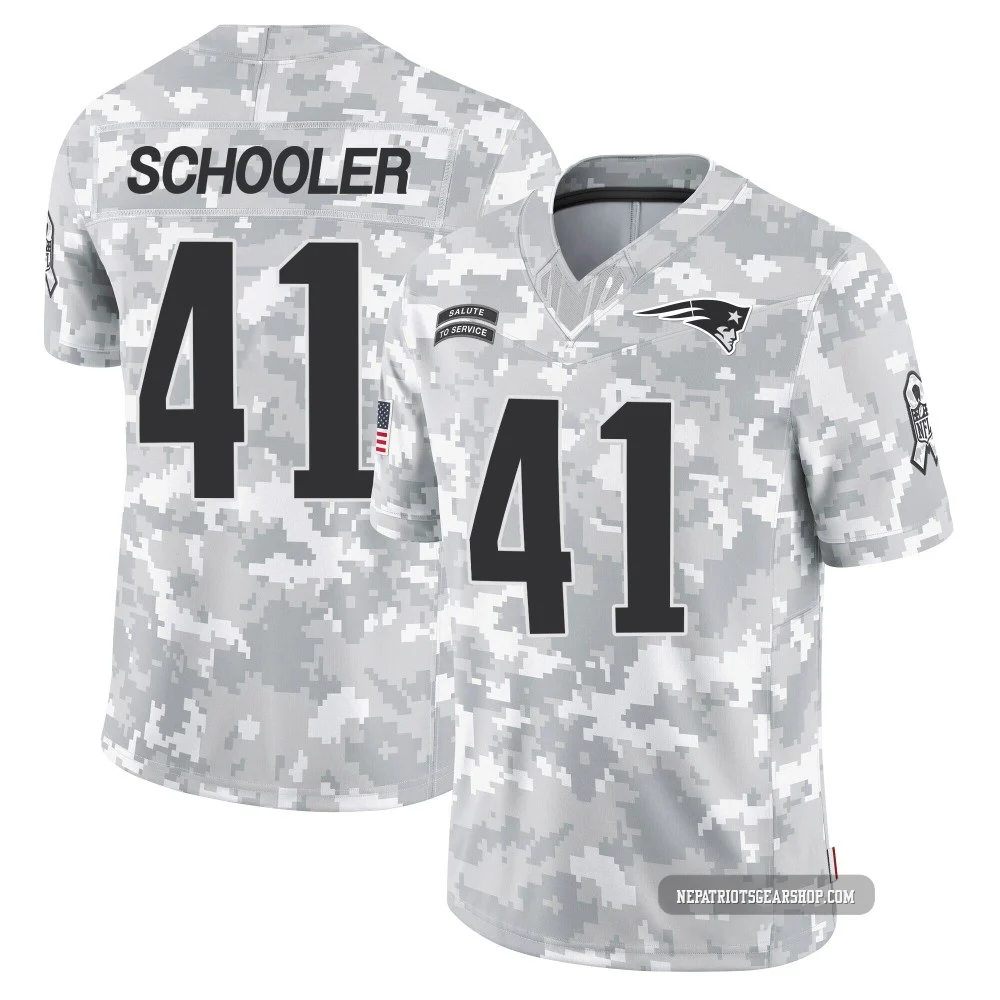 Brenden Schooler ＃41 New England Patriots Limited 2024 Salute to Service Jersey - Men's Arctic Camo