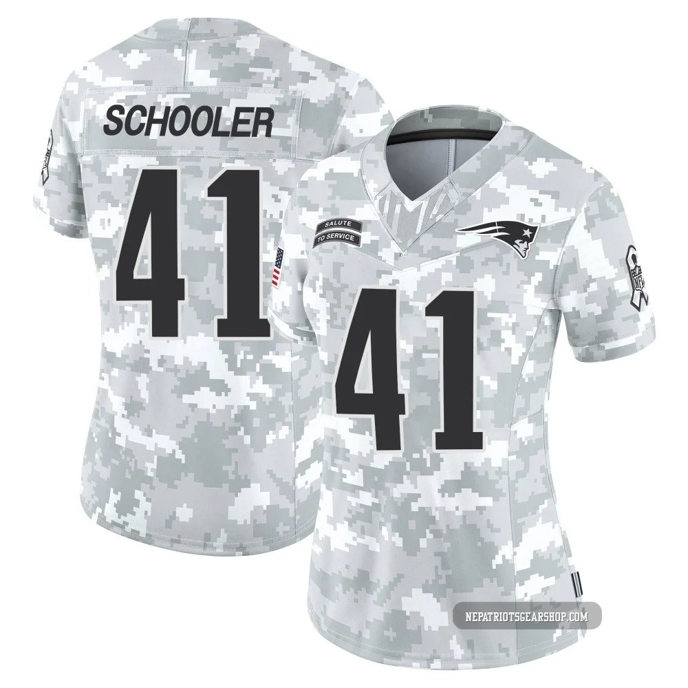 Brenden Schooler ＃41 New England Patriots Limited 2024 Salute to Service Jersey - Women's Arctic Camo