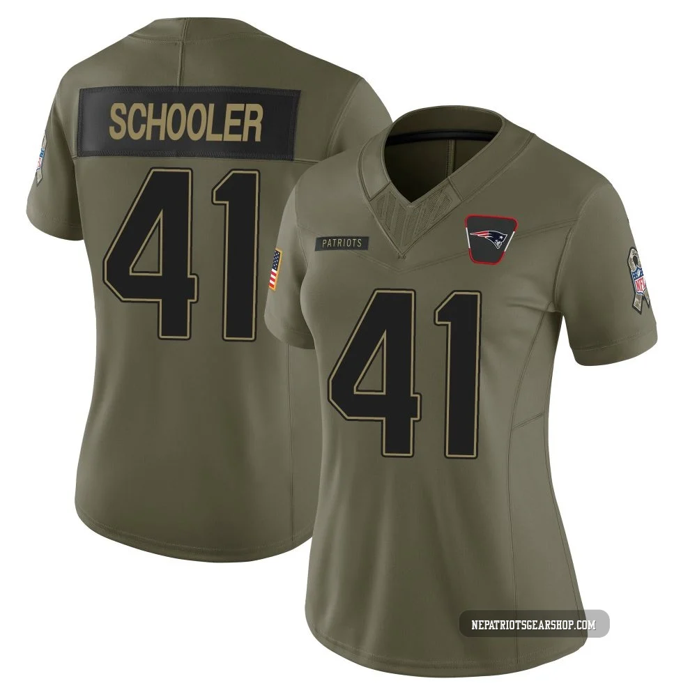 Brenden Schooler ＃41 New England Patriots Limited 2025 Salute to Service Jersey - Women's Olive