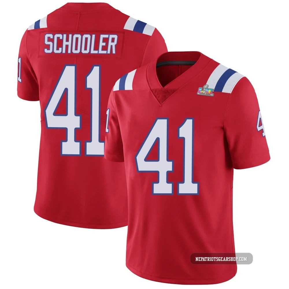 Brenden Schooler ＃41 New England Patriots Limited Vapor Untouchable Alternate Super Bowl LX Patch Jersey - Men's Red