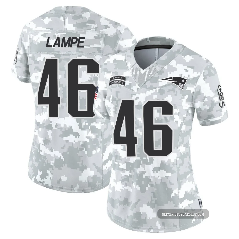 Brock Lampe ＃46 New England Patriots Limited 2024 Salute to Service Jersey - Women's Arctic Camo