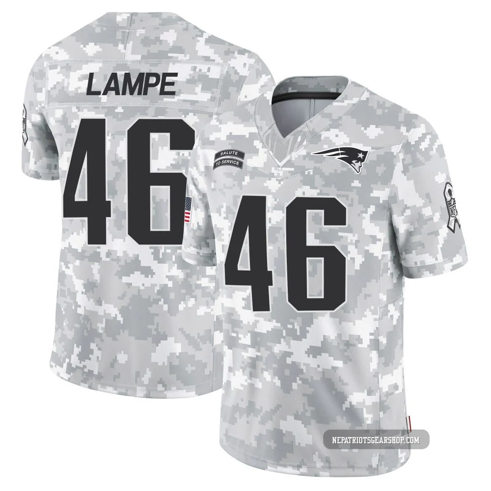 Brock Lampe ＃46 New England Patriots Limited 2024 Salute to Service Jersey - Youth Arctic Camo