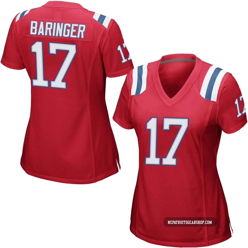 Bryce Baringer ＃17 New England Patriots Game Alternate Jersey - Women's Red