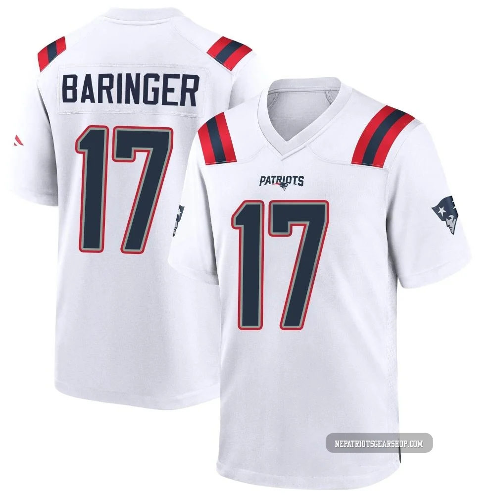 Bryce Baringer ＃17 New England Patriots Game Jersey - Men's White
