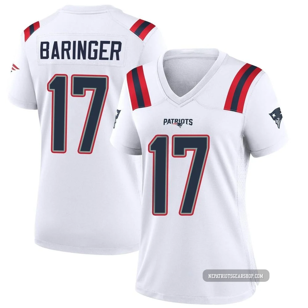 Bryce Baringer ＃17 New England Patriots Game Jersey - Women's White