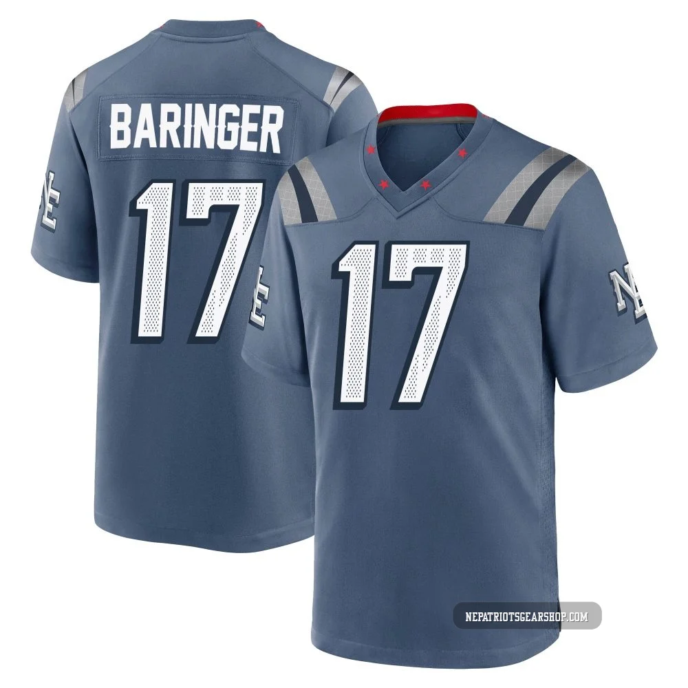 Bryce Baringer ＃17 New England Patriots Game Storm 2025 Rivalries Collection Jersey - Youth Blue