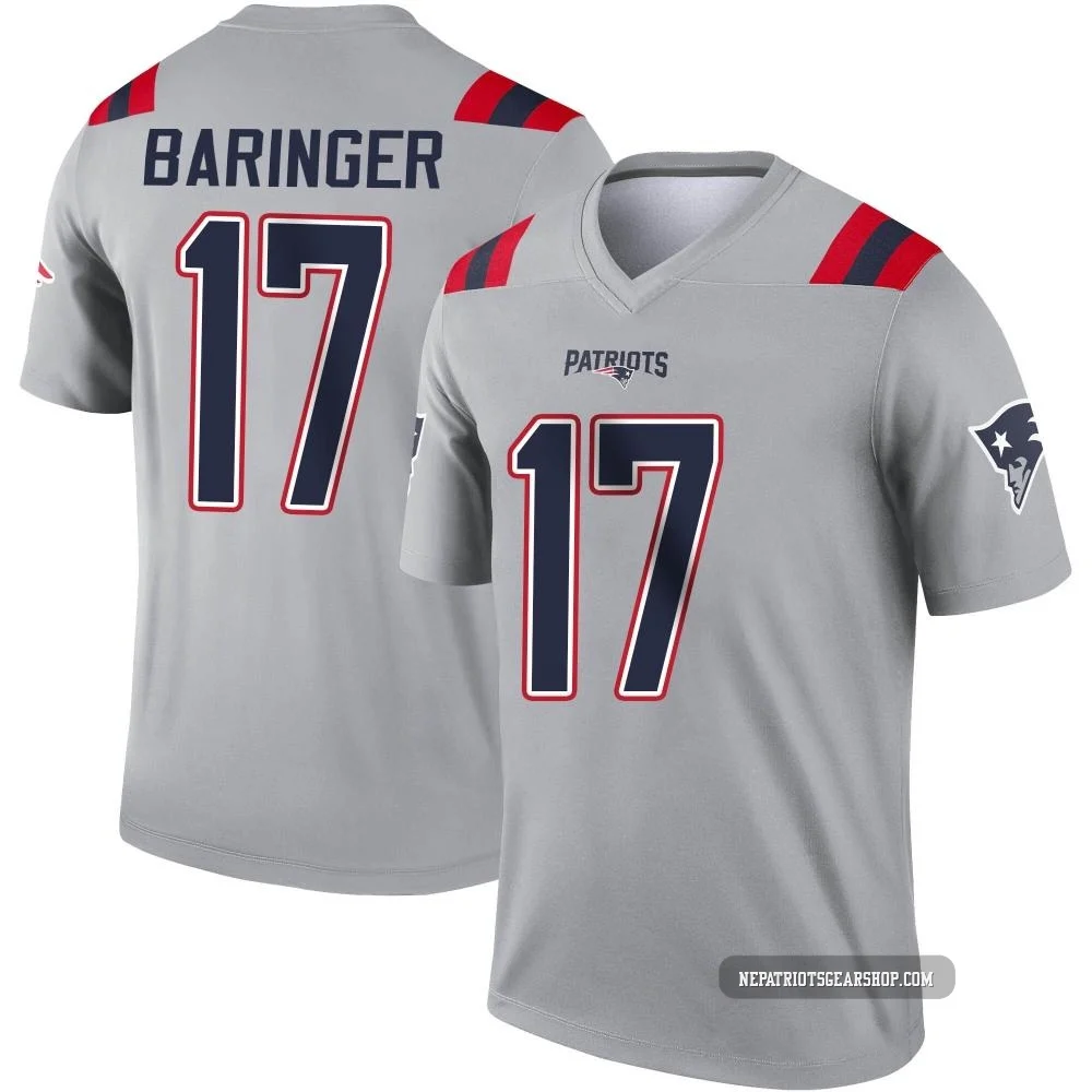 Bryce Baringer ＃17 New England Patriots Legend Inverted Jersey - Youth Gray