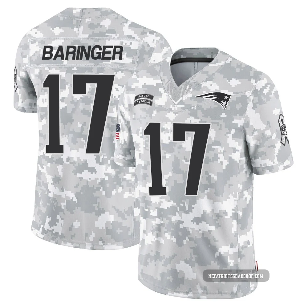 Bryce Baringer ＃17 New England Patriots Limited 2024 Salute to Service Jersey - Men's Arctic Camo