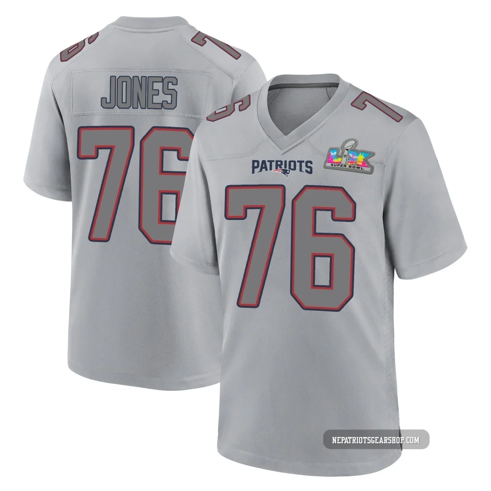 Caleb Jones ＃76 New England Patriots Game Silver Atmosphere Fashion Super Bowl LX Patch Jersey - Men's