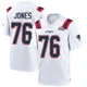 Caleb Jones ＃76 New England Patriots Game Super Bowl LX Patch Jersey - Men's White