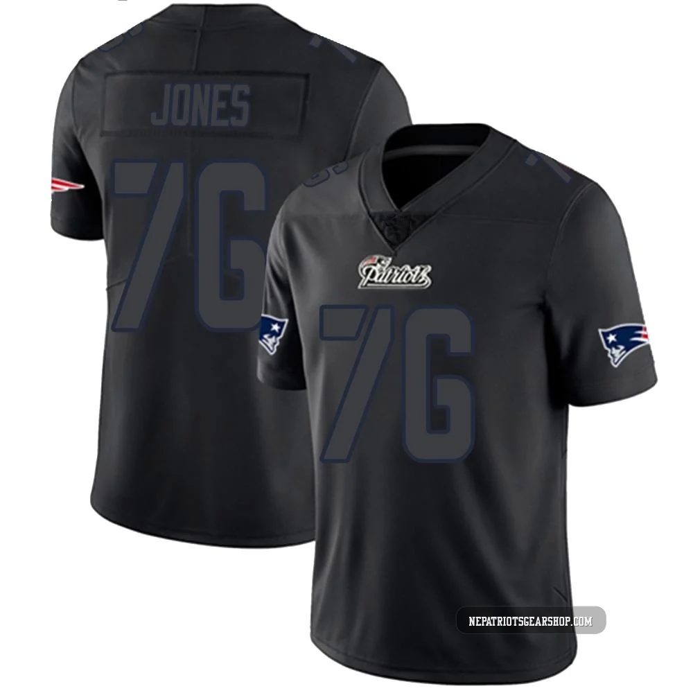Caleb Jones ＃76 New England Patriots Limited Jersey - Men's Black Impact