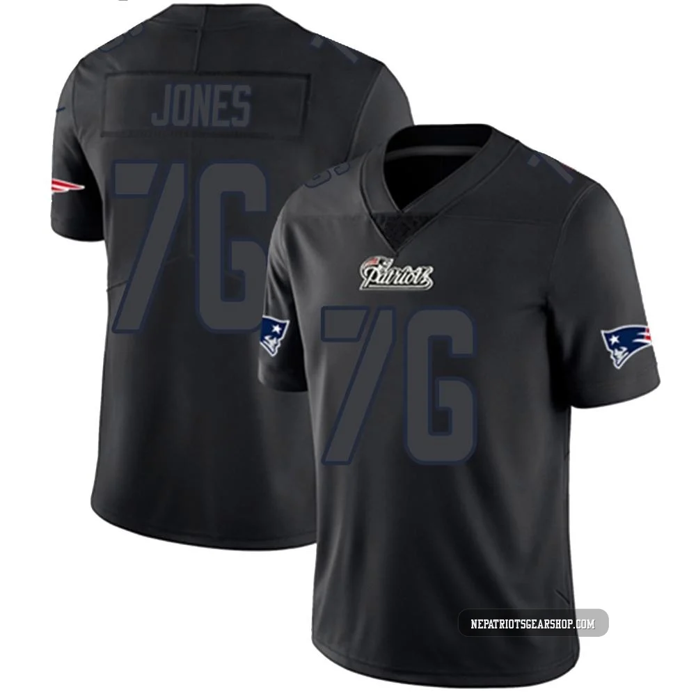 Caleb Jones ＃76 New England Patriots Limited Jersey - Youth Black Impact