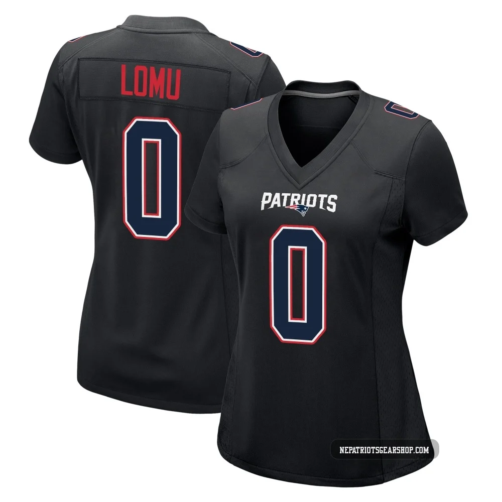 Caleb Lomu ＃0 New England Patriots Game Carbon Fashion Jersey - Women's Black