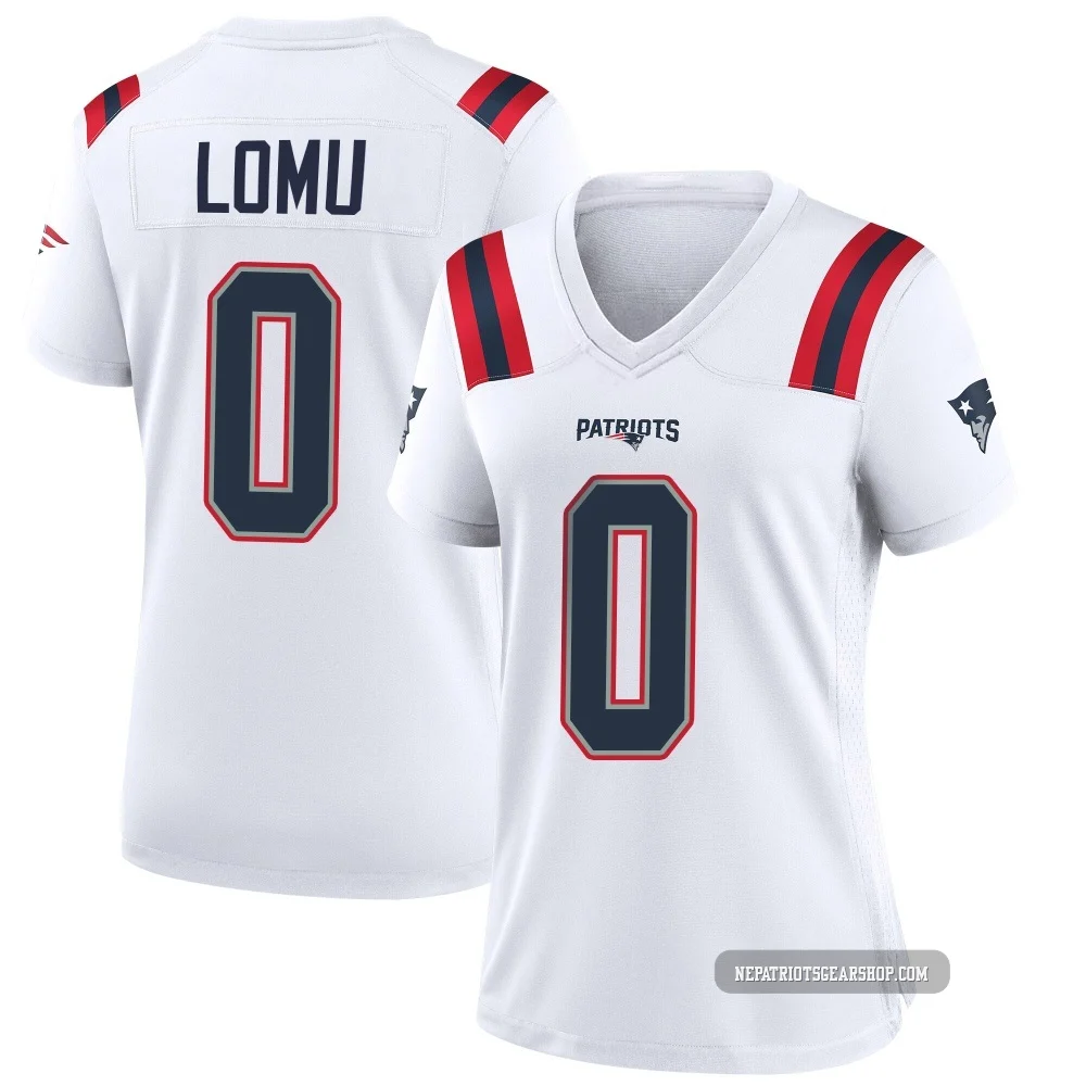 Caleb Lomu ＃0 New England Patriots Game Jersey - Women's White