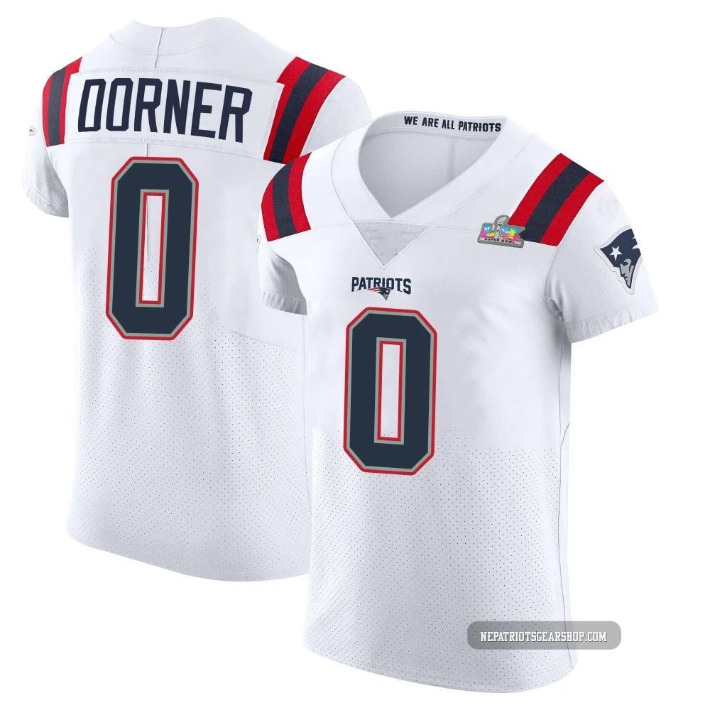 Cameron Dorner ＃0 New England Patriots Elite Vapor Untouchable Super Bowl LX Patch Jersey - Men's White