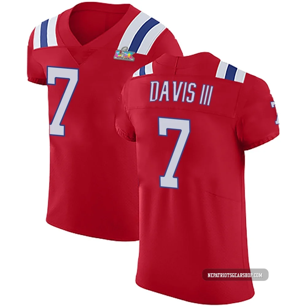 Carlton Davis III ＃7 New England Patriots Elite Vapor Untouchable Alternate Super Bowl LX Patch Jersey - Men's Red