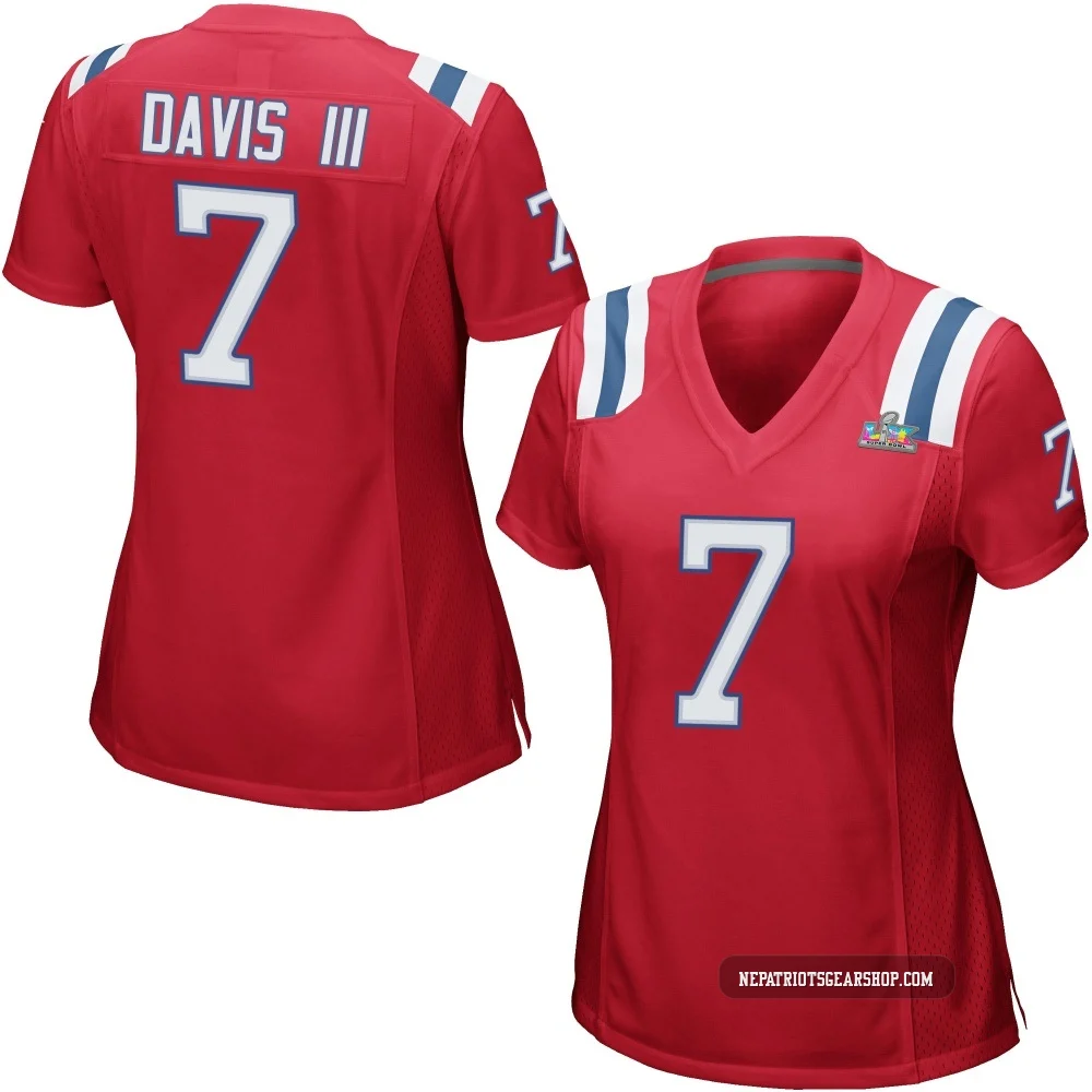 Carlton Davis III ＃7 New England Patriots Game Alternate Super Bowl LX Patch Jersey - Women's Red