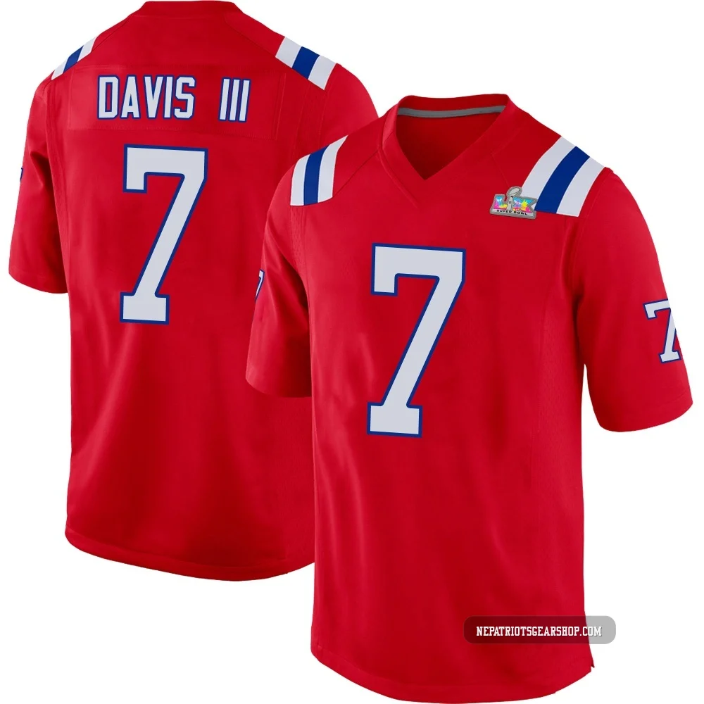 Carlton Davis III ＃7 New England Patriots Game Alternate Super Bowl LX Patch Jersey - Youth Red