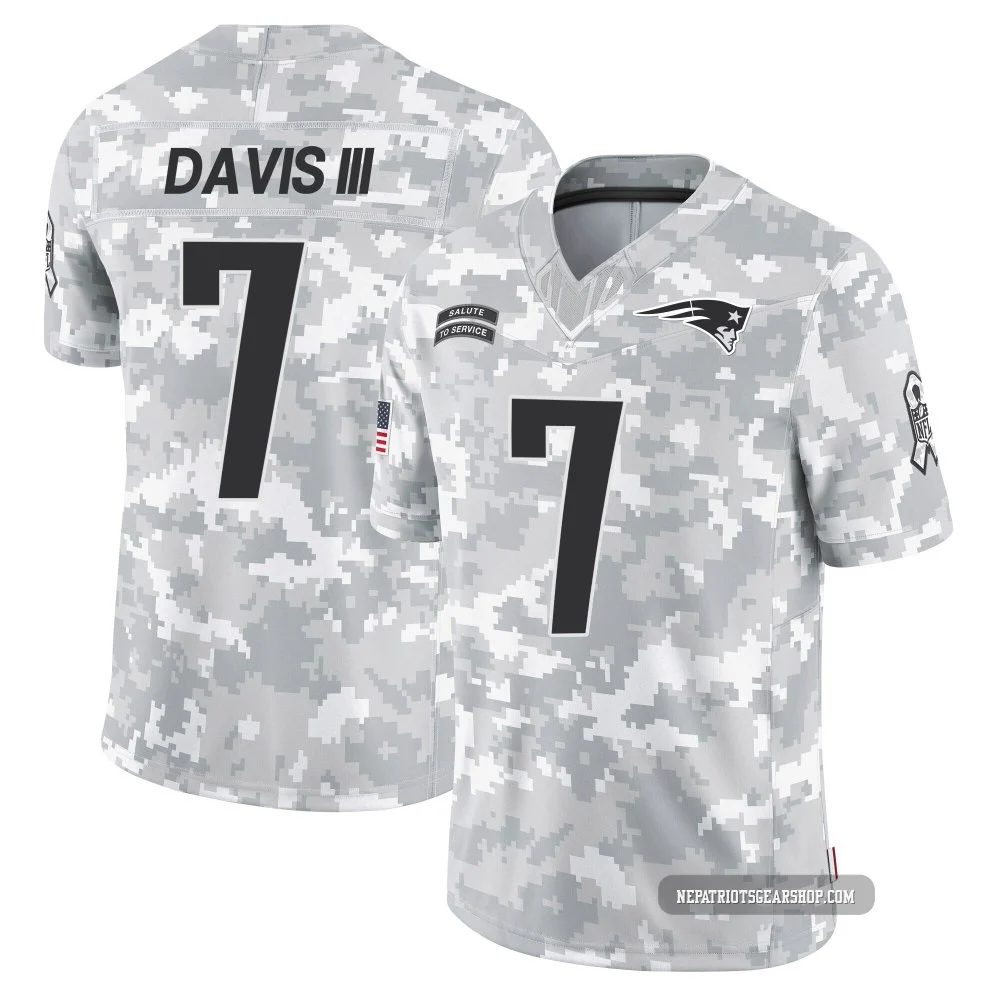 Carlton Davis III ＃7 New England Patriots Limited 2024 Salute to Service Jersey - Men's Arctic Camo