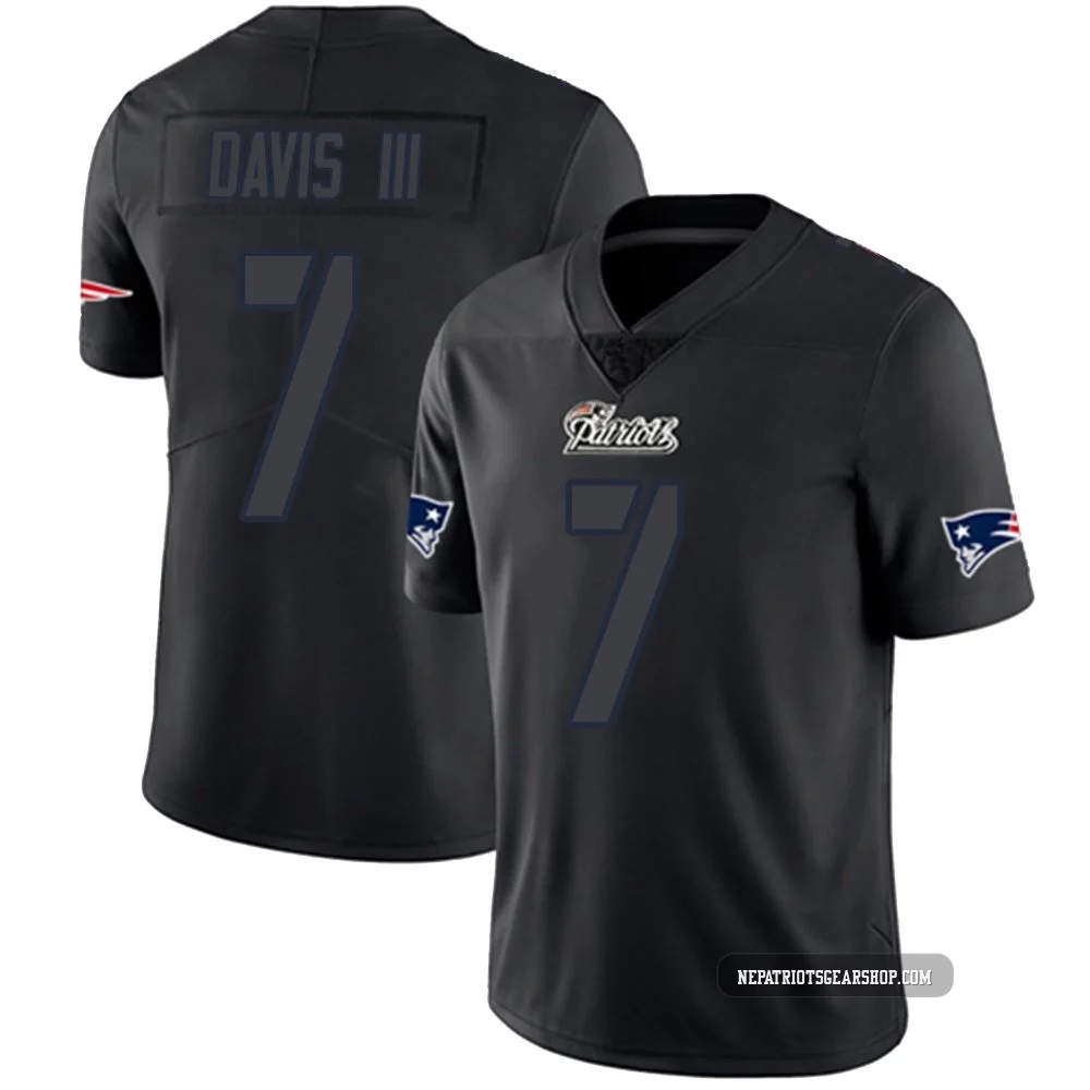 Carlton Davis III ＃7 New England Patriots Limited Jersey - Men's Black Impact