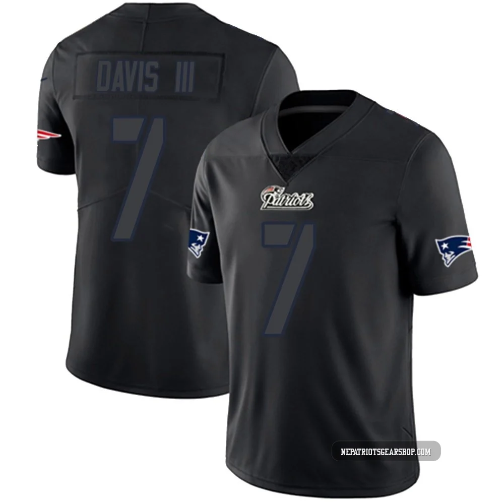 Carlton Davis III ＃7 New England Patriots Limited Jersey - Youth Black Impact