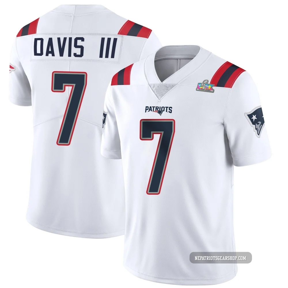 Carlton Davis III ＃7 New England Patriots Limited Vapor Untouchable Super Bowl LX Patch Jersey - Men's White