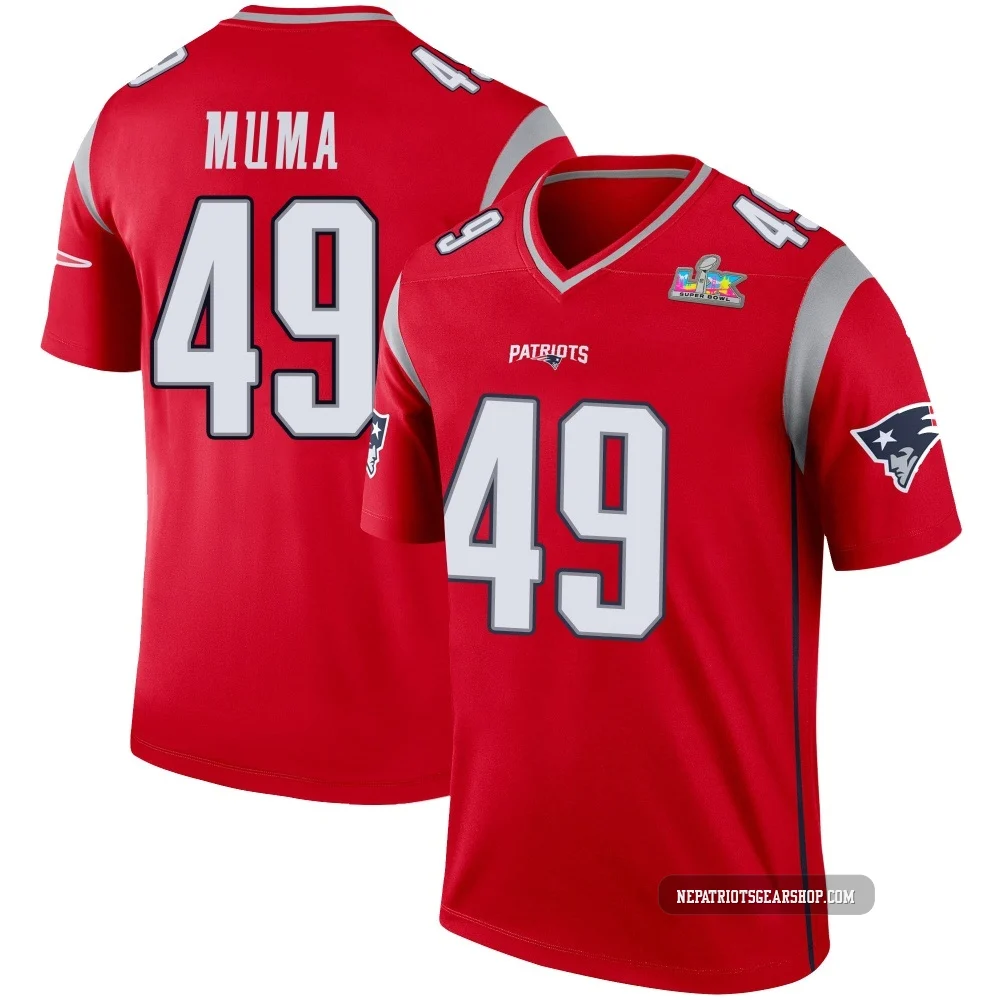 Chad Muma ＃49 New England Patriots Legend Inverted Super Bowl LX Patch Jersey - Men's Red