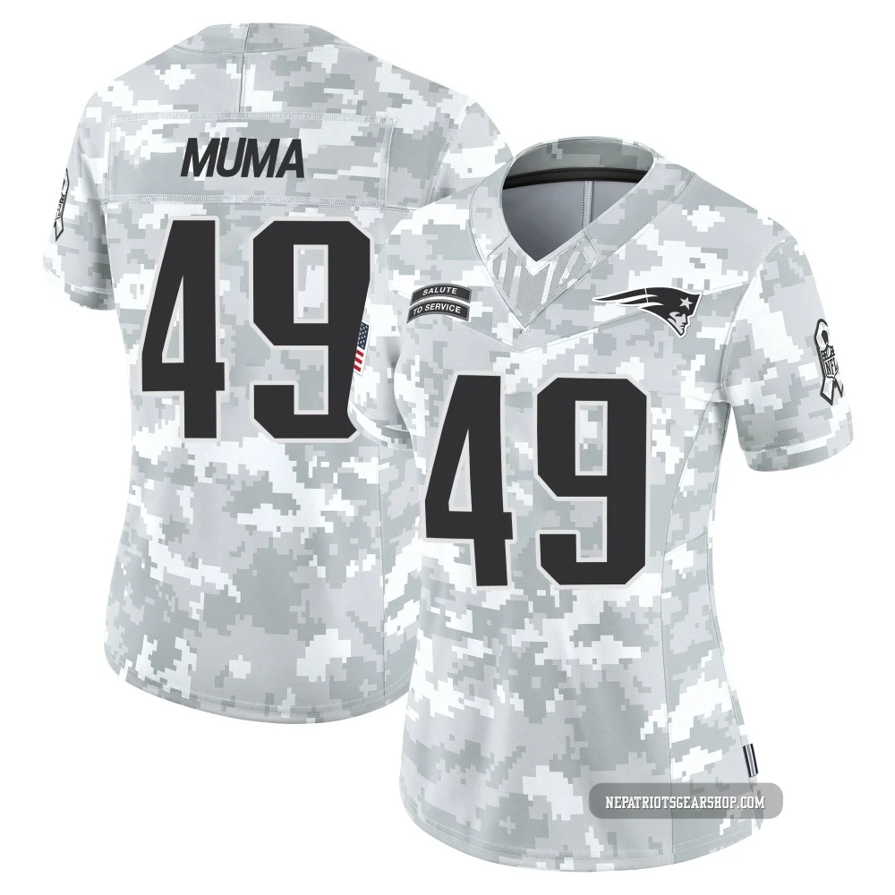 Chad Muma ＃49 New England Patriots Limited 2024 Salute to Service Jersey - Women's Arctic Camo
