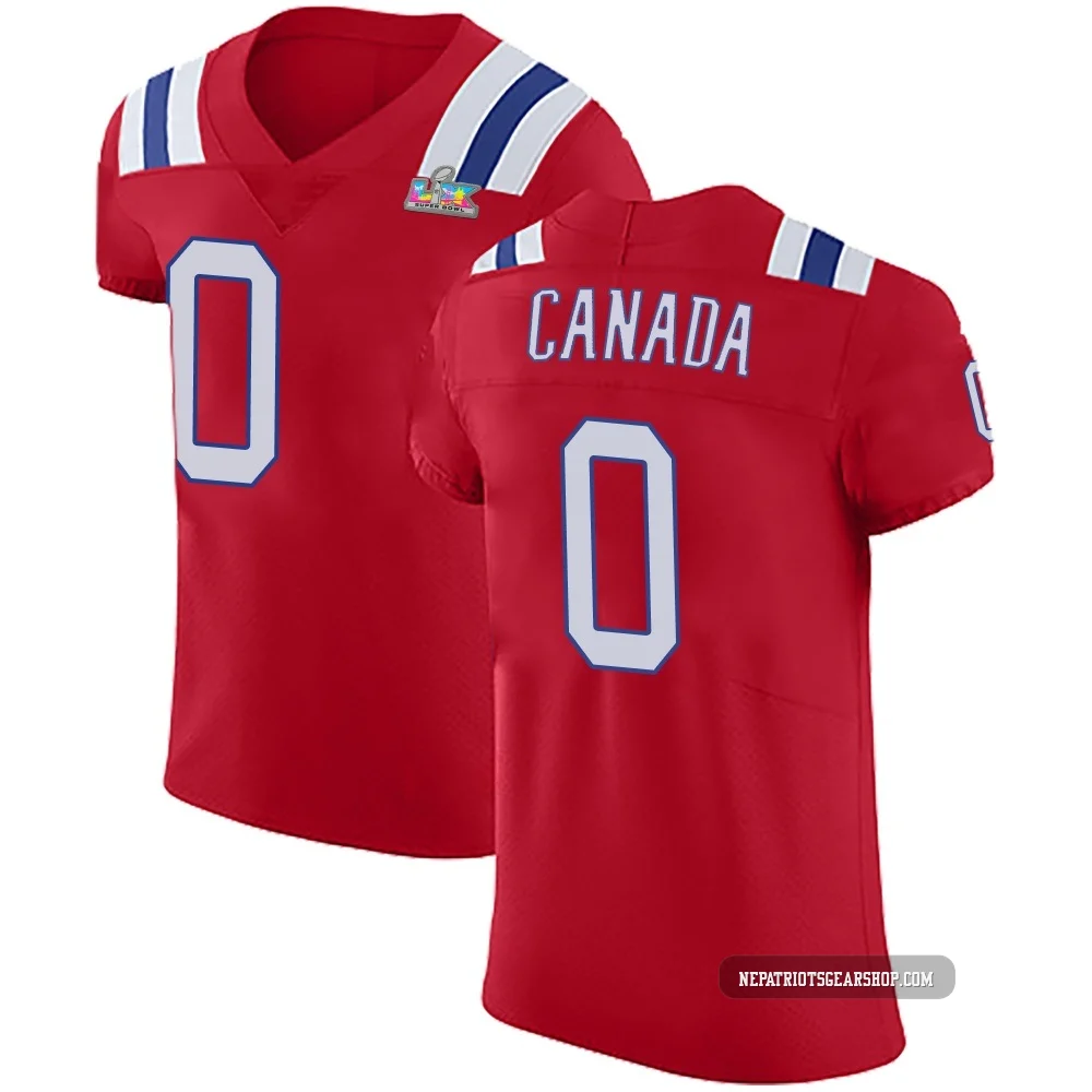 Channing Canada ＃0 New England Patriots Elite Vapor Untouchable Alternate Super Bowl LX Patch Jersey - Men's Red