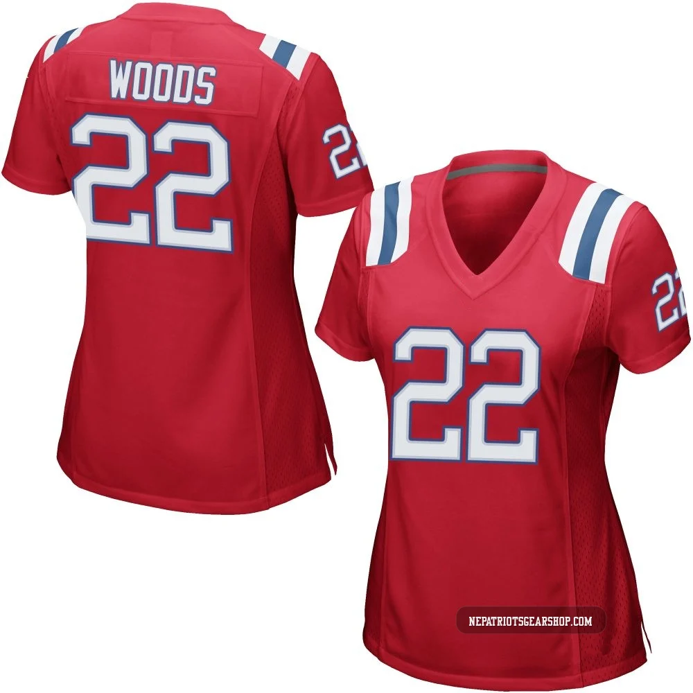 Charles Woods ＃22 New England Patriots Game Alternate Jersey - Women's Red