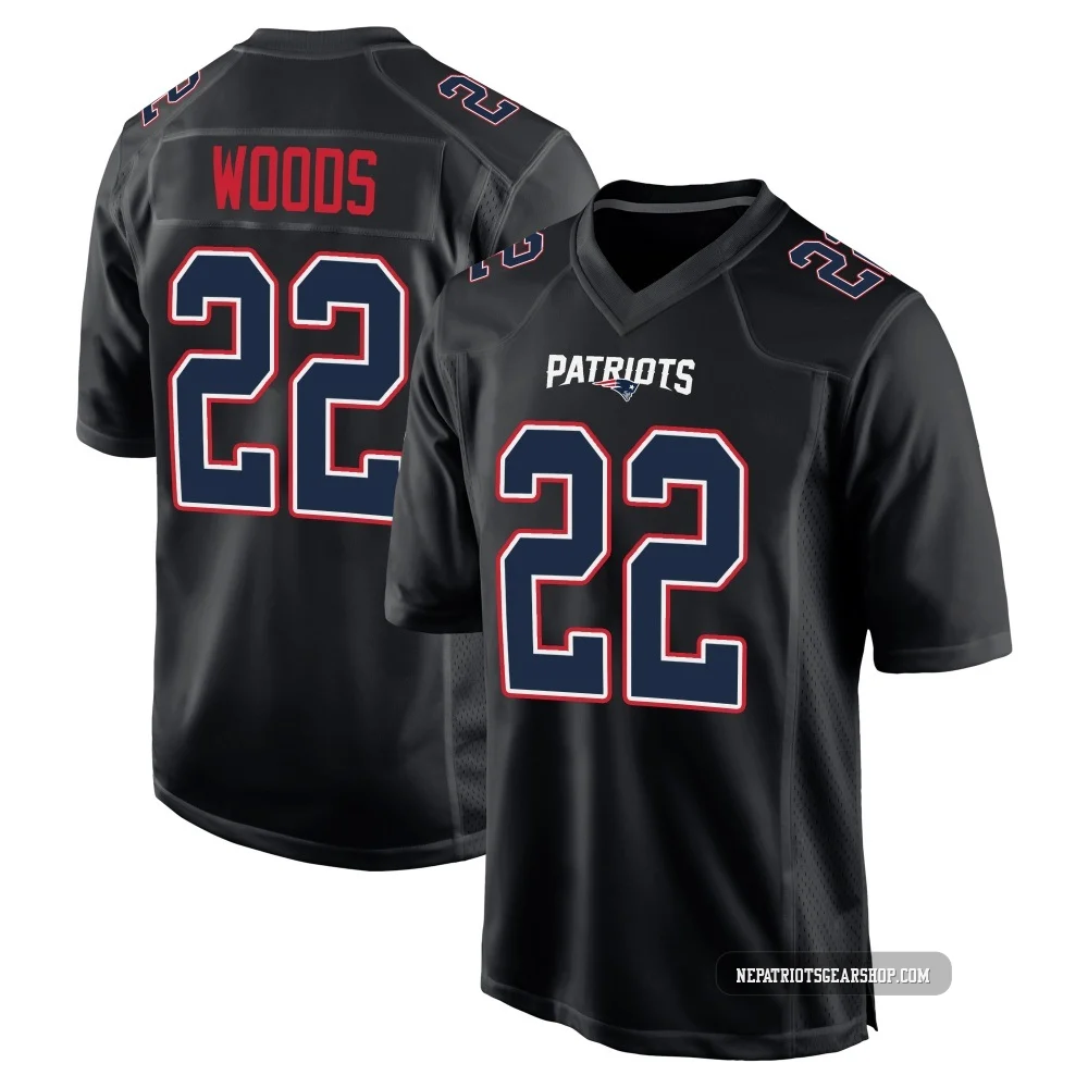Charles Woods ＃22 New England Patriots Game Carbon Fashion Jersey - Youth Black