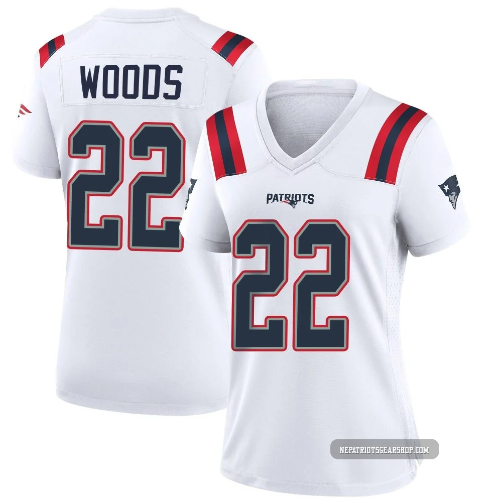 Charles Woods ＃22 New England Patriots Game Jersey - Women's White