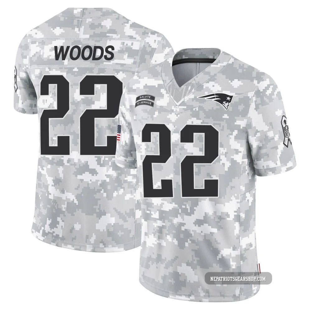 Charles Woods ＃22 New England Patriots Limited 2024 Salute to Service Jersey - Men's Arctic Camo