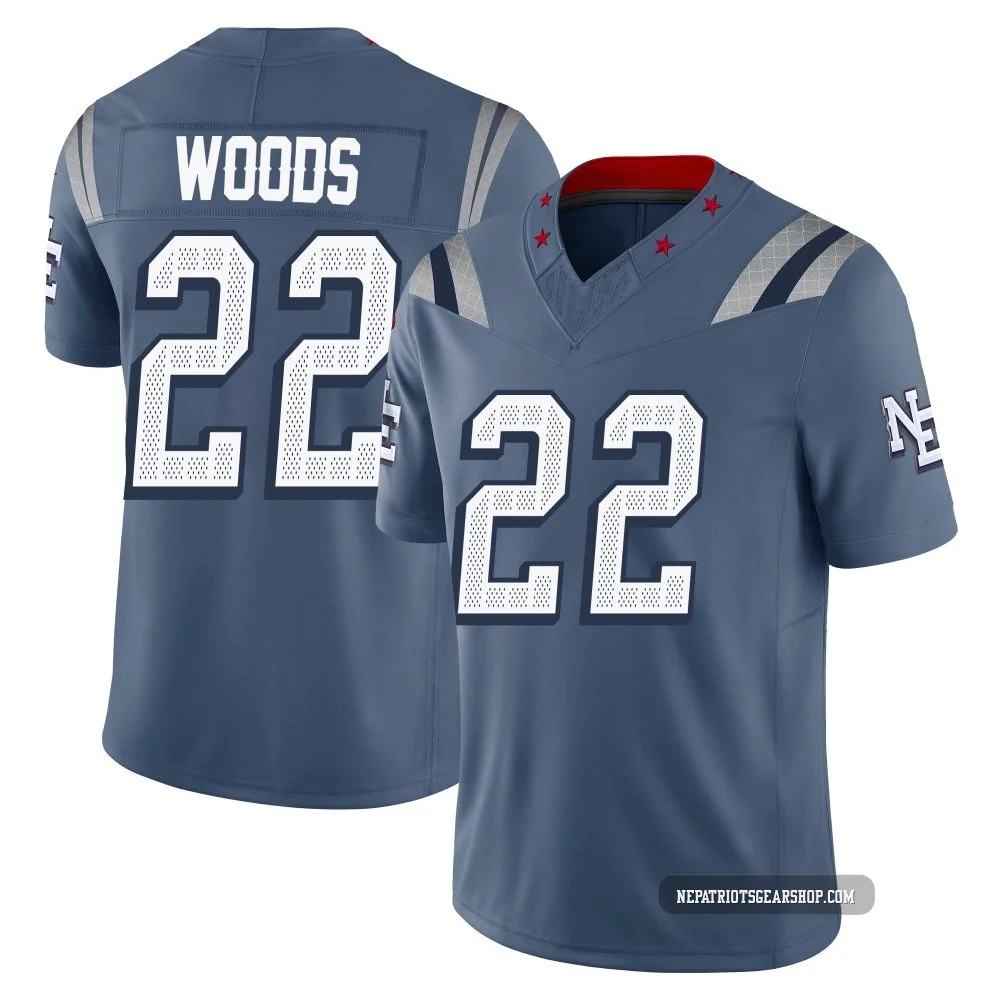 Charles Woods ＃22 New England Patriots Limited Storm 2025 Rivalries Collection Jersey - Youth Blue