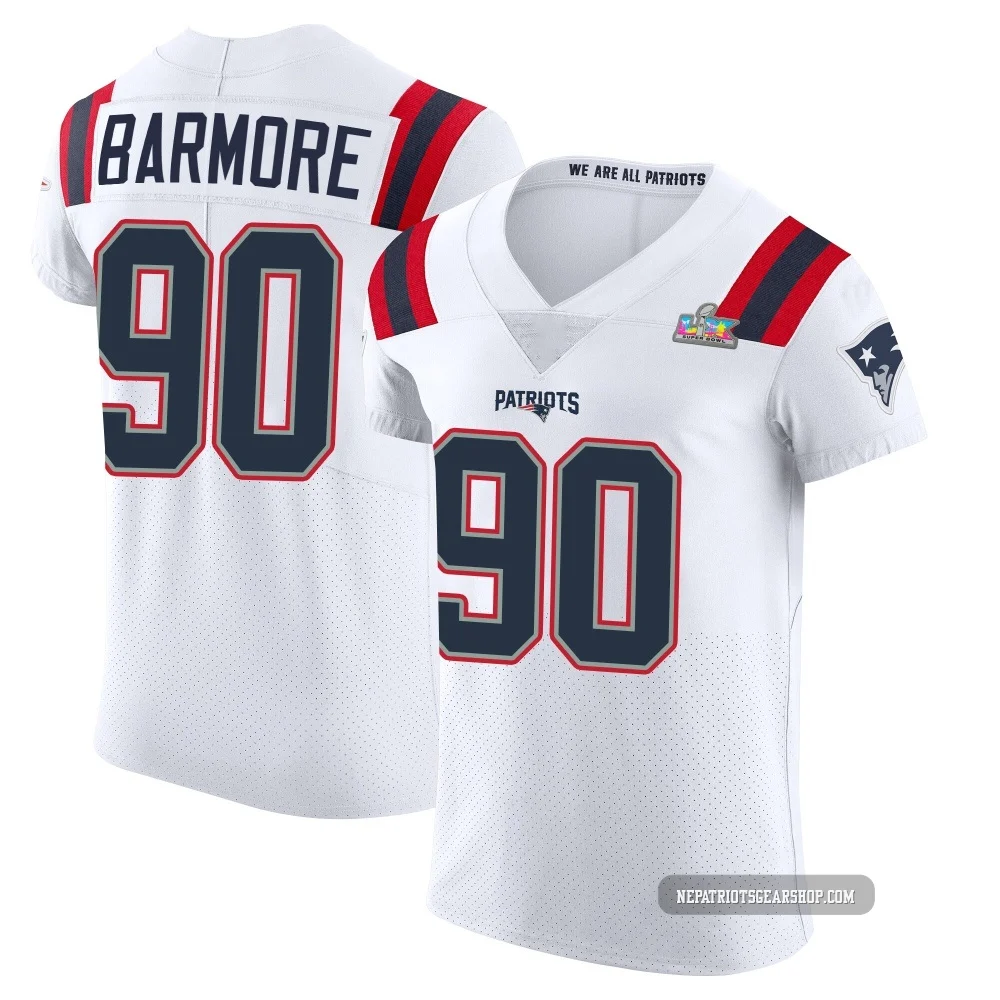 Christian Barmore ＃90 New England Patriots Elite Vapor Untouchable Super Bowl LX Patch Jersey - Men's White