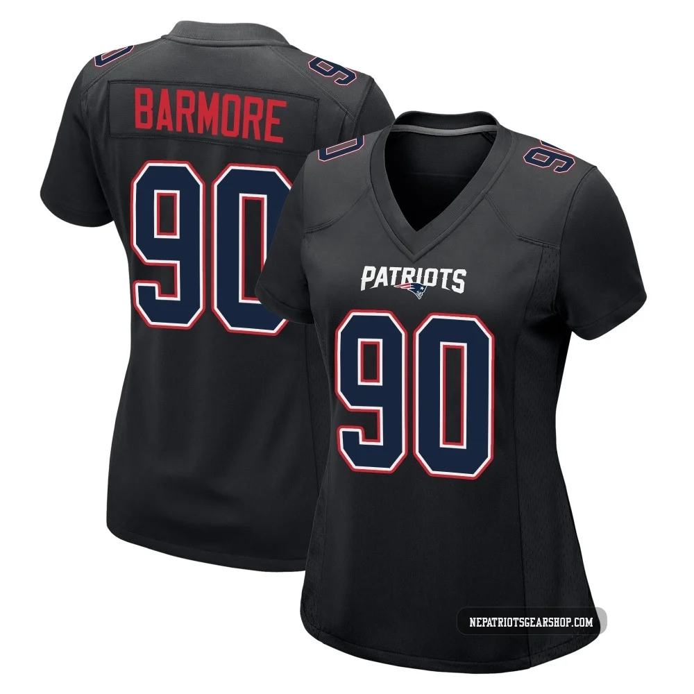 Christian Barmore ＃90 New England Patriots Game Carbon Fashion Jersey - Women's Black