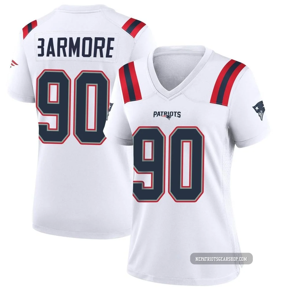 Christian Barmore ＃90 New England Patriots Game Jersey - Women's White