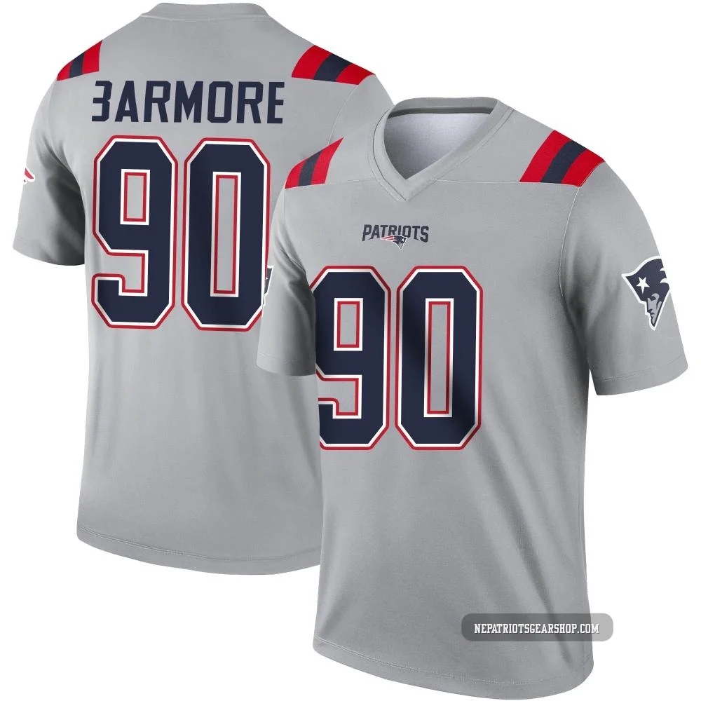 Christian Barmore ＃90 New England Patriots Legend Inverted Jersey - Youth Gray