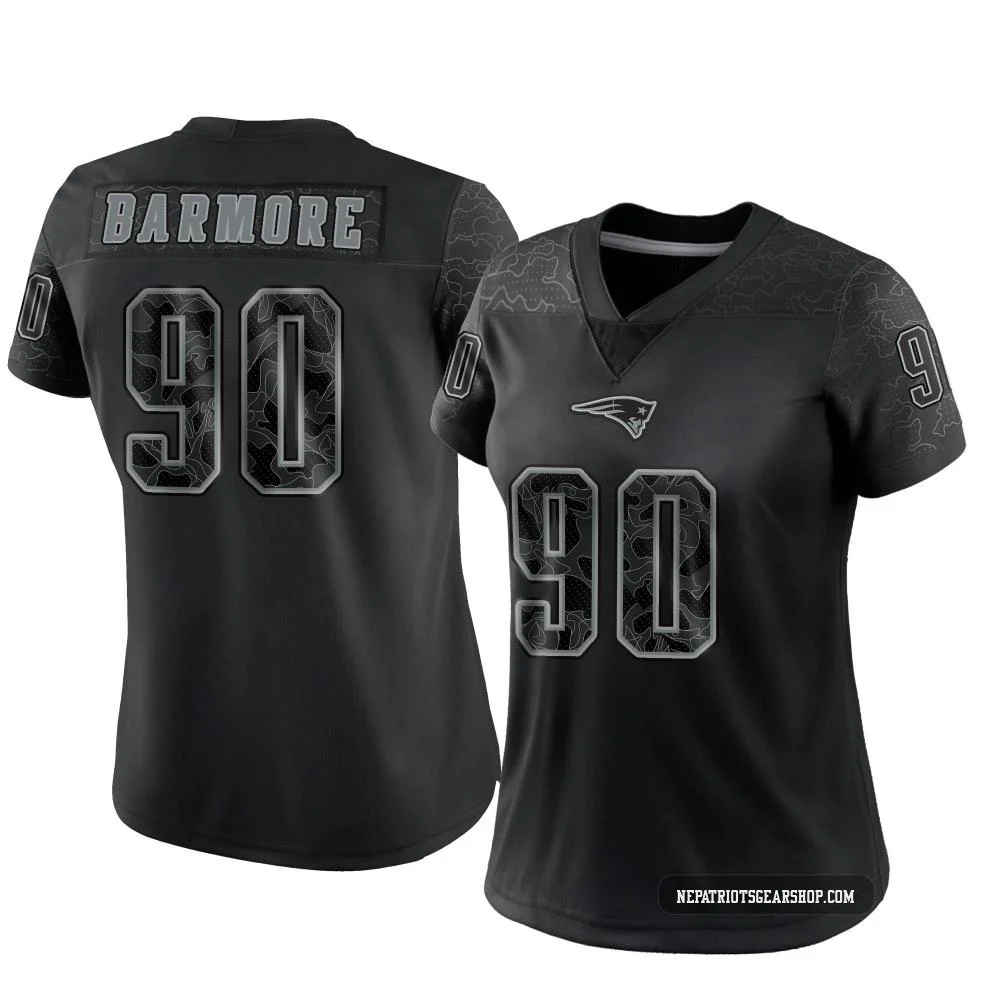 Christian Barmore ＃90 New England Patriots Limited Reflective Jersey - Women's Black