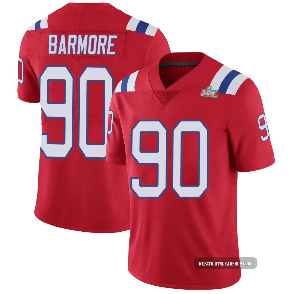 Christian Barmore ＃90 New England Patriots Limited Vapor Untouchable Alternate Super Bowl LX Patch Jersey - Men's Red