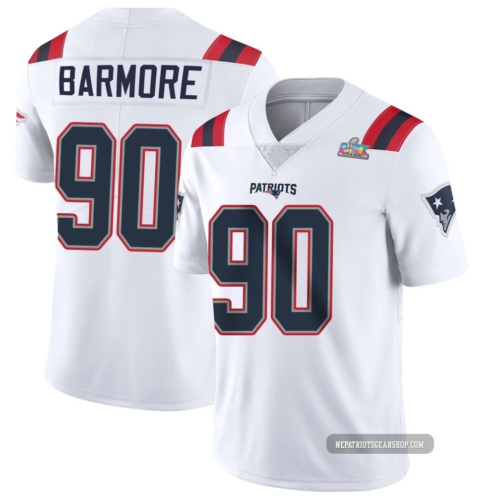 Christian Barmore ＃90 New England Patriots Limited Vapor Untouchable Super Bowl LX Patch Jersey - Youth White