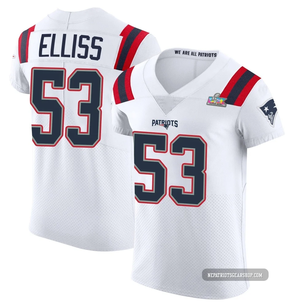 Christian Elliss ＃53 New England Patriots Elite Vapor Untouchable Super Bowl LX Patch Jersey - Men's White